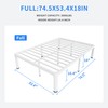 MAF 18 Inch Full Size Bed Frame White with Round