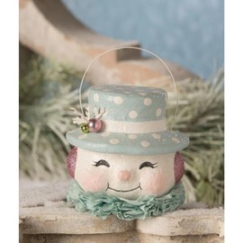 Happy Pastel Color Snowman Snowy Winter Bucket Christmas Holder