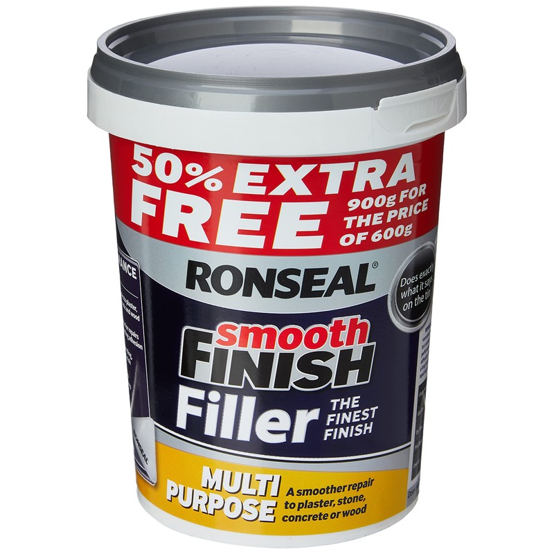 Ronseal Ronseal 6886271-HHW Smooth Finish Filler Multi-Purpose Ready Mixed 900g,