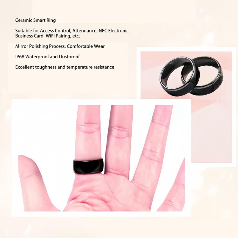 NFC Smart Ring Ceramic Finger Ring IP68 Waterproof Access Control