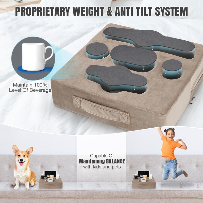 STBoo Couch Cup Holder Pillow Tray - Sofa Drink Cup