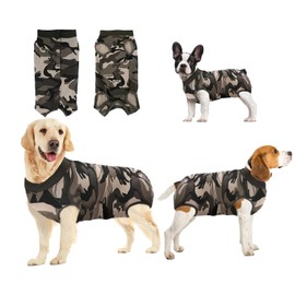 oUUoNNo Recovery Suit for Dogs,Dog Surgical Recovery Suit for Female Male Abdominal Wounds Spay or Skin Diseases,Cone E-Collars Alternatives, Anti-Licking Pet Vest Post Surgery(XXXL, Camouflage)