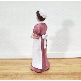 Unbranded Dollhouse Woman Maid Cook Housekeeper with Apron 1:12 Scale Miniature Resin