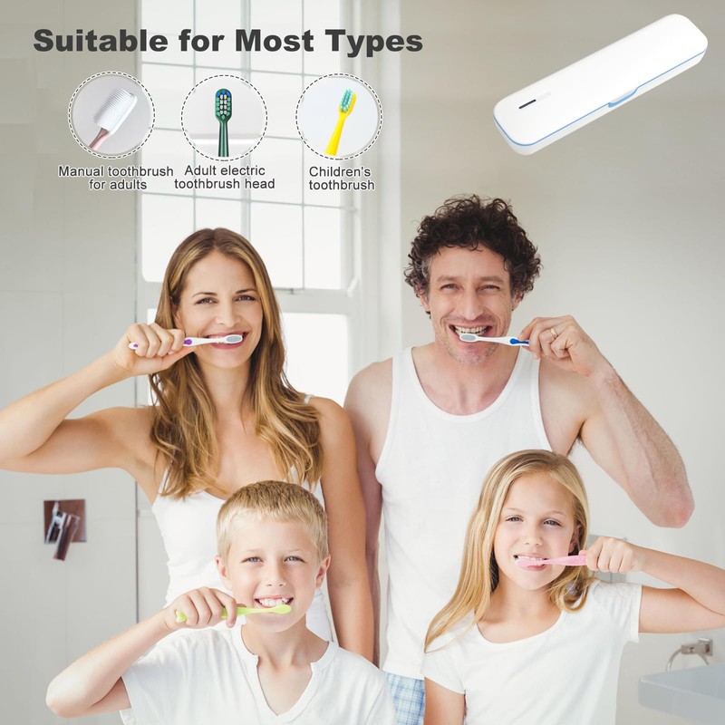 RILIZER UV Toothbrush Sanitizer and Holder, Portable Travel Case and