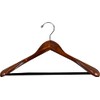 Wide Shoulder Wooden Suit Hangers 6 Pack, Luxury Solid Wood