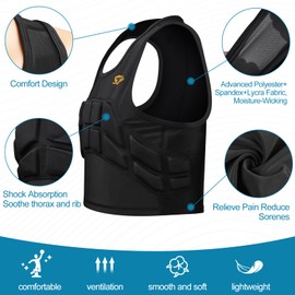 DGYAO Pad Protection Vest for Women Breathable Flexible Safe Guard Top for Chest Rib Football Paintball Baseball Rugby S