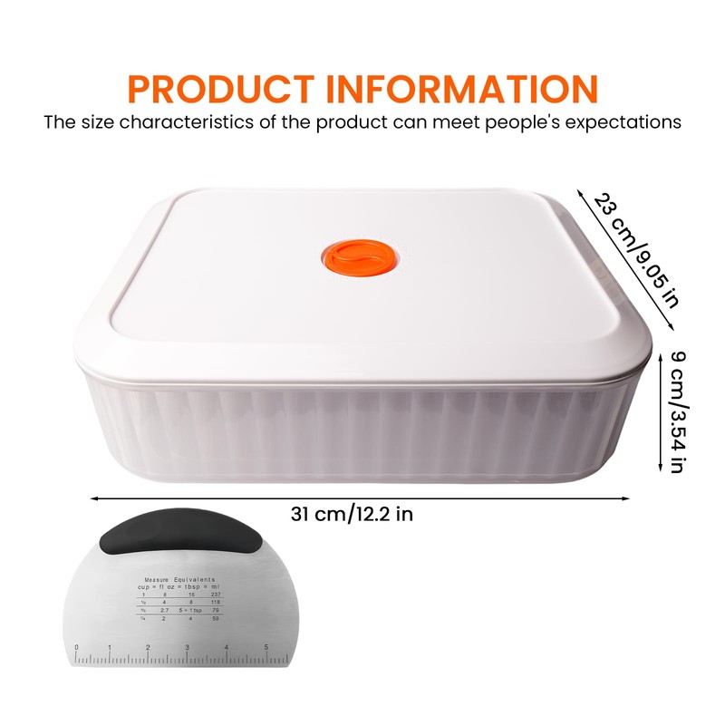 PORFOYO Bread Proofing Box, Pizza Box with Lid, Pizza Ball