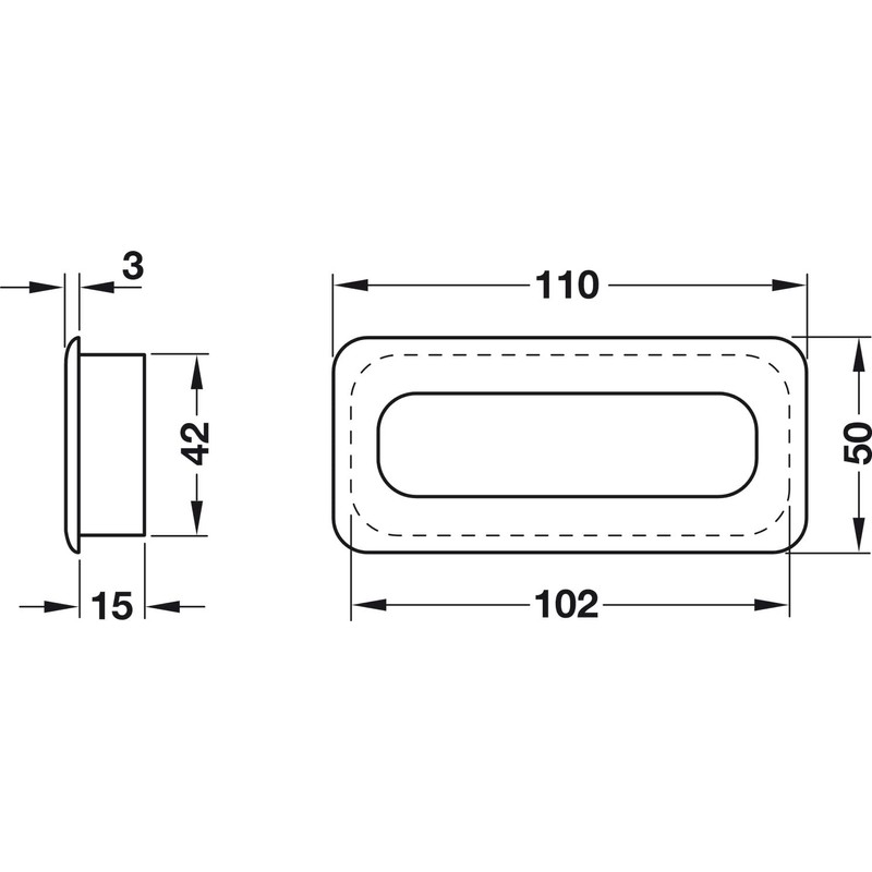 Gedotec Wooden Shell Handle | 1 Piece - Sliding Door