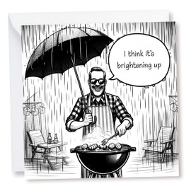 Happy Father’s Day Birthday Card for Ultimate BBQ Dad with Funny Dad’s Favourite Things Design | Funny Dad Birthday Card from Daughter or Son | Silly Simple Pleasures BBQ Card from Kids (BBQ Dad)