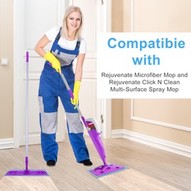 DOCXCDO Microfiber mop Pads Compatible with Rejuvenate Click N Clean Spray mop, Reusable mop Pads for Rejuvenate Microfiber mop for Floor Cleaning Without Handle,6 Count
