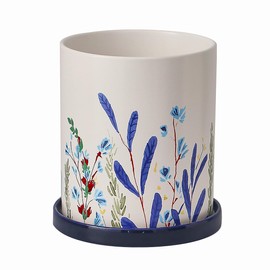 Muziuo 6.7" Kitchen Utensil Holder,Multifunctional Indoor Plant Pot for Home Decor,Ceramic Cooking Utensil Holder Farmhouse Utensil Crock for Countertop Organization(Lavender)