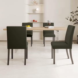 KIWOP Fundas para Sillas de Comedor 4 Piezas, Fundas Elásticas Extraíbles y Lavables para Sillas, Poliéster Duradera Protector Funda, para el Hogar, Restaurante,Cocina, Hotel, Banquete (Verde)