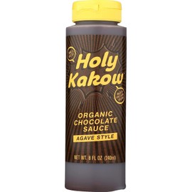 Holy Kakow Organic Chocolate Sauce - Organic Chocolate Syrup, Sweetened with Agave, Gluten Free, Real Food Ingredients, Use for Hot or Iced Drinks - 8oz, 1-Pack