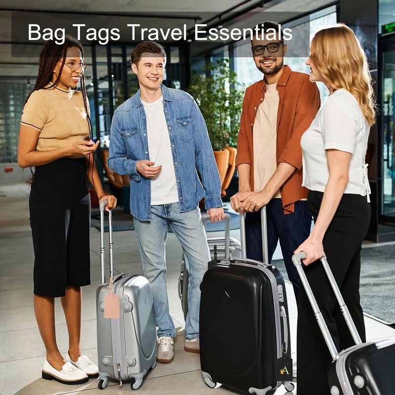 YELARXI Luggage Tag, PU Leather Luggage Tag Travel Baggage Labels