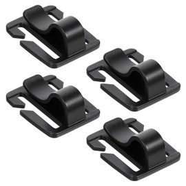 Fyntave 4 Pcs Hydration Tube Clips Black Water Bladder for Hydration Pack Bladder Drinking Tube Trap Strap Clip Pack Tubes Outdoor Backpack Clamp Hose Clip Camping and Hiking Accessories
