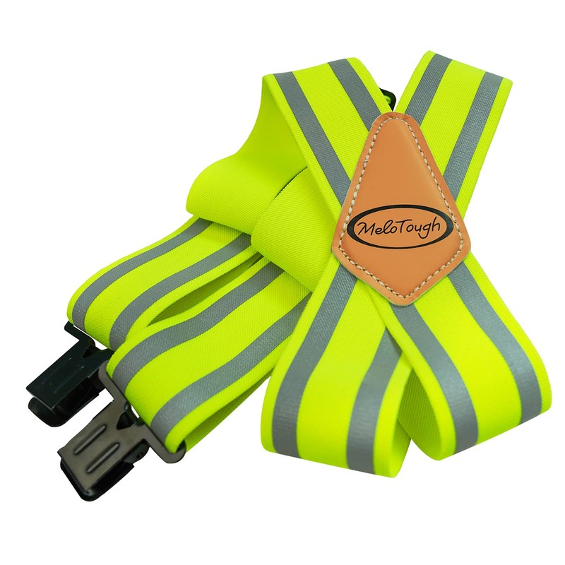 MELOTOUGH Reflective Safety Suspenders for Men|Work Suspenders with Fully Elastic