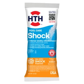 HTH 52031 Swimming Pool Care Shock, Swimming Pool Chlorinator Boosts Chlorine Levels, Cal Hypo Formula, 13.3oz (1 Pack)