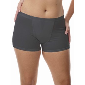 Vulvar Varicosity and Prolapse Support Boy-Leg Brief with Groin Compression Bands - Black - Medium