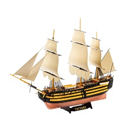 Revell Modellbausatz Schiff 1:450 - HMS Victory im Maßstab 1:450, Level 3, originalgetreue Nachbildung mit vielen Details, Segelschiff, Model Set mit Basiszubehör, 65819