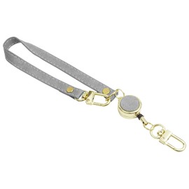 prendre PR-REEL06 Reel Strap, Short Reel, Short Strap, Carabiner, Band, Small, Lightweight, Keychain, Cord, Stretchable, Elastic, gray