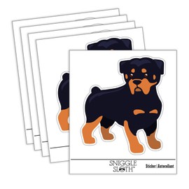 Rottweiler Rottie Standing Dog Waterproof Vinyl Phone Tablet Laptop Water Bottle Car Window Bumper Decal Sticker Set - 5 Pack - Gloss Finish - 2.0"