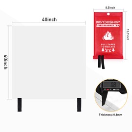 Silicone Fire Blanket for Home and Kitchen - Monodshop Emergency Fire Blankets for Car, Fire Safety Blanket for Fireplace