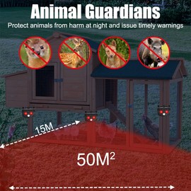 OBEST Intelligent Infrared Sensor Detector, Sound and Red Light Flashing, Motion Sensor, Solar Automatic Charging, Used for Cats, Dogs, Birds, Foxes, Mice, Mink and Other Wild Animals