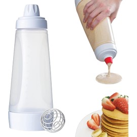 RROAD Hand Dough Dispenser, Pancake Dough Mixing Bottle Dispenser Cupcake Pancake Crepe Dough Practical Kitchen Tools