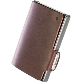 OPPAHA Primo Flower Leather Mini Wallet - Slim, Lightweight and Portable Wallet for Credit Cards, Banknotes and Documents - Elegance and Functionality in Brown for Men and Women, Brown, S, brown,