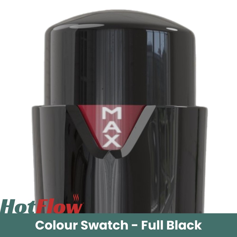 Hot Flow Full Black Estuary Angled TRV Thermostatic Radiator Valve