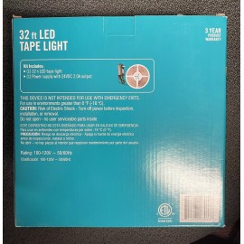 Eco-Smart 32 ft. Indoor/Outdoor Cuttable Neutral White Strip Light Kit NEW✅