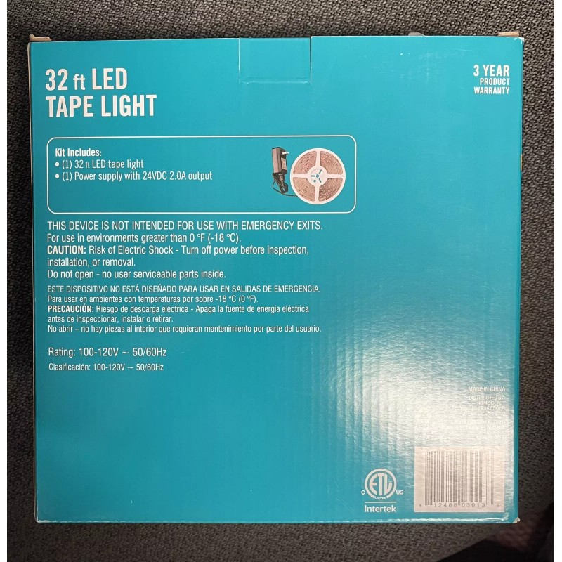 Eco-Smart 32 ft. Indoor/Outdoor Cuttable Neutral White Strip Light Kit