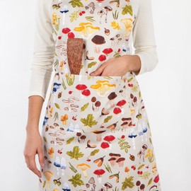 Now Designs Chef Apron, W28 x L32in, Field Mushrooms