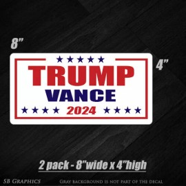 TRUMP VANCE PRESIDENT 2024 Bumper Sticker Vinyl Truck Car Vehicle Election x2