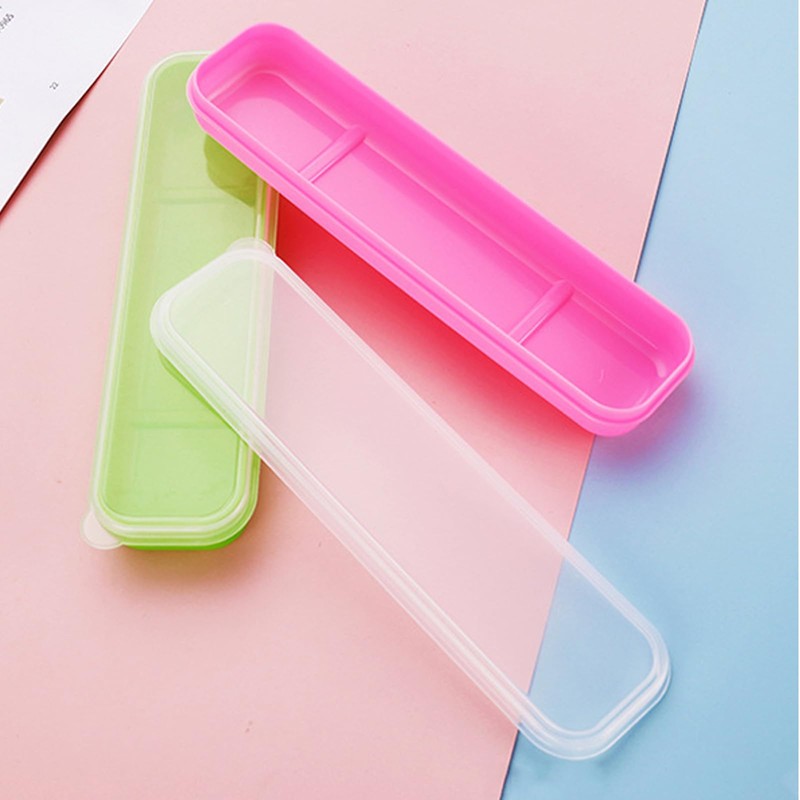 3-Piece Portable Cutlery Set with Lid - 8in Travel Utensil