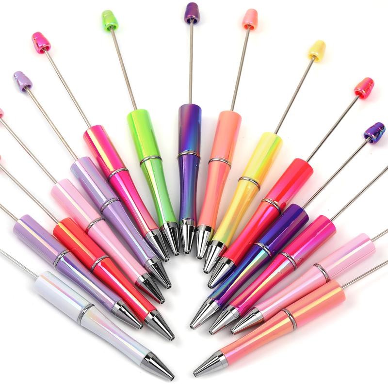 【P159】10pcs Opal Print Plastic Beadable Pen Bead Pens Ballpoint:_#2 yellow