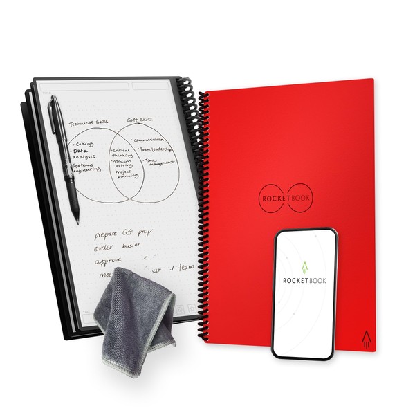 Rocketbook Smart Reusable Notebook - Dot-Grid Eco-Friendly Notebook with 1