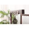 POKHDYE Wood Entryway Tabletop Key Holder Rack，Rustic Burnt Decorative Organizer