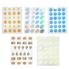 Pimple Patch, 5 Stück, Atmungsaktiv Absorptions Acne Patches, Hydrokolloid Akne-Pflaster, Nacht Akne Pflaster Wasserdicht, Verschiedene Designs, für alle Hauttypen, Für Pickel & Hautirritationen