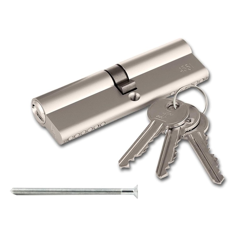 Chrome 35/35 Euro Cylinder Lock (70mm), Euro Door Barrel Lock