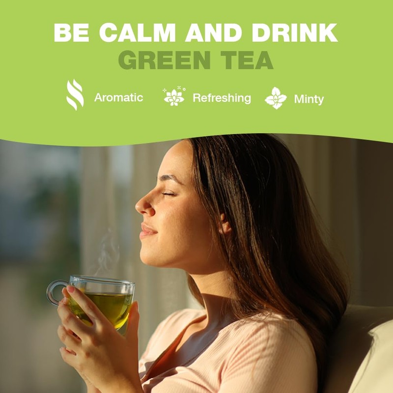 HANDPICK, Organic Green Tea Bags - 100 Eco-Friendly Tea Bags