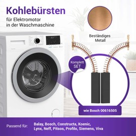 Vioks.pro 2 x Carbon Brushes Washing Machine 4.8 mm AMP Replacement for Carbon Brushes Bosch 00616505 – Motor Carbon Brushes Bosch Washing Machine, Siemens Washing Machine