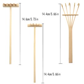 Caishun 3PCS Mini Zen Garden Rake Bamboo Sand Rake Tools Office Desktop Decoration Accessories Bamboo Made Sand Table Landscaping Karesansui Rakes