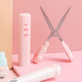 Things to prepare for the new semester Portable mini compact two-handed scissors - 02 mini scissors-pink / 새학기 준비물 휴대용 미니 컴팩트 양손 가위 - 02미니가위-핑크