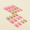 Peach Pink Press on Nails Short Square Fake Nails with