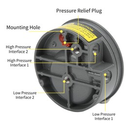 Differential Pressure Gauge, 0 to 60 Pa Industrial Pressure Gauge, 1/8 Female Thread, Temperature Range -7°C to 60°C