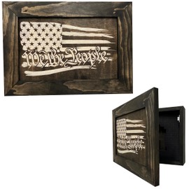 Bellewood Designs American Flag We The People Decorative and Secure Hidden Gun Cabinet (Black and White)