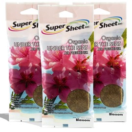 Super Sheet, Organic Under the Seat Car Air Freshener, Long Lasting Fragrance (Blossom, 3 Packs)