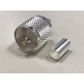 RFC  10 All Silver-Teflon PL-259 Type Crimp Connectors RG-8X, LMR-240, RG-59