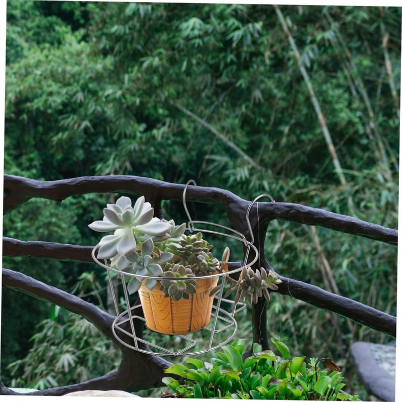 Abaodam Stainless Steel Hanging Flower Pot Rack Durable Planter Holder